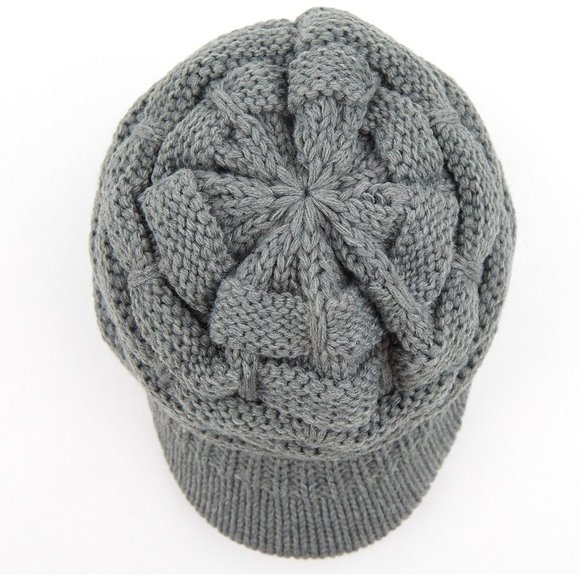 Hatsandscarf Exclusives Women's Ribbed Knit Hat with Brim - Picture 3 of 4